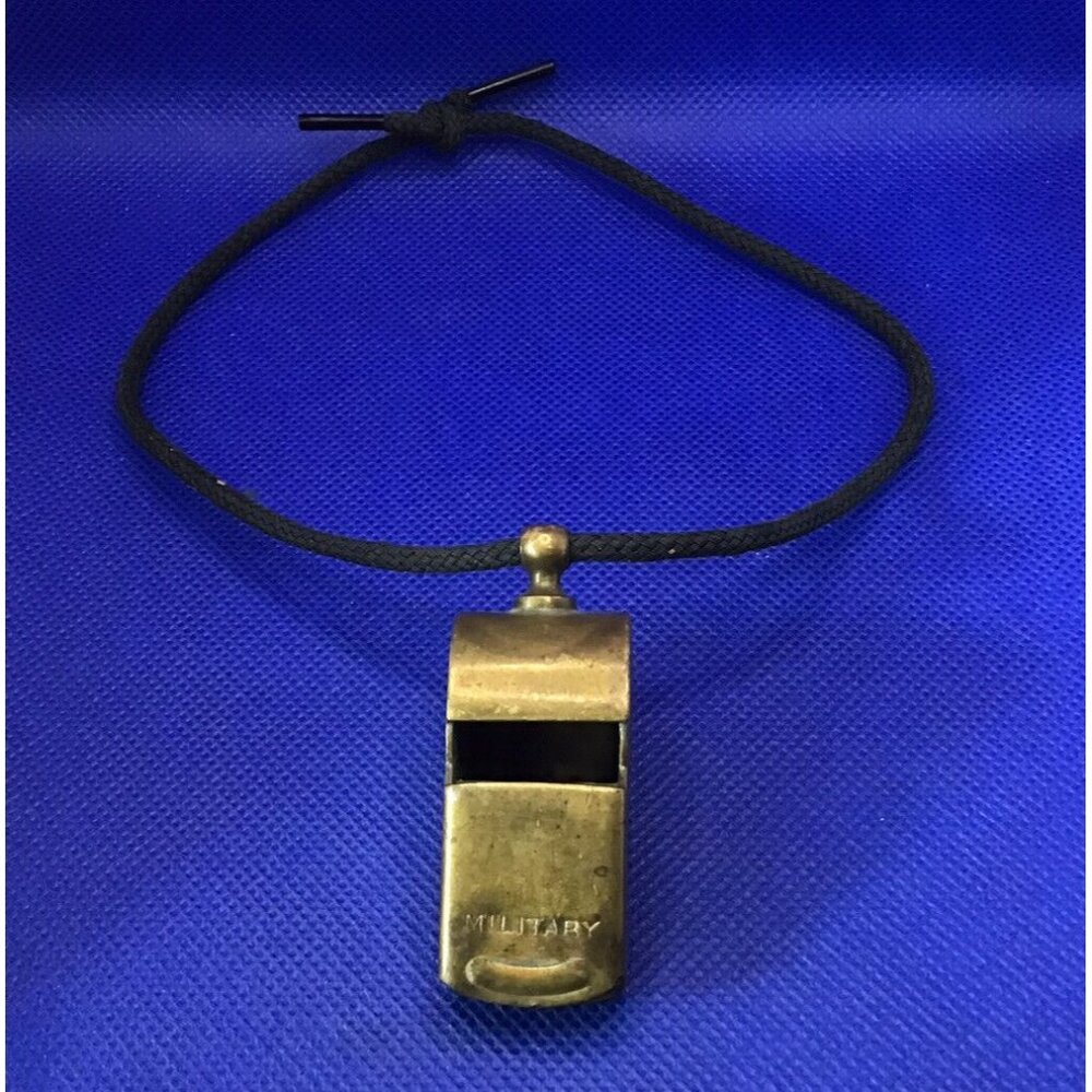 WHISTLE Brass Military Police WW2 Era Cork Ball Vintage